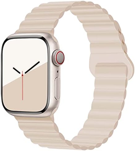 VNTOV силиконски магнетски часовници компатибилни со опсегот на Apple Watch 38/40/41mm 42/44/45/49mm за жени мажи, мек силиконски