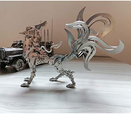 Комплети за модел на 3Д метални модели на Ruiyif за градење, 3Д склопување метална загатка Фокс ФОКС Не'рѓосувачки челик хоби