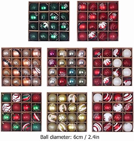 Rtugovt пакет од 16 парчиња, 6 см, божиќни топки, виси украси што висат на елки, украси за венчавки, декорација на домови, топки за украсување