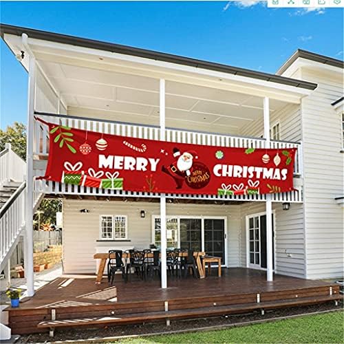 Twailw 2 парчиња Среќен Божиќ банер Божиќни украси за домашна продавница за отворено знаме за влечење (боја: а, големина