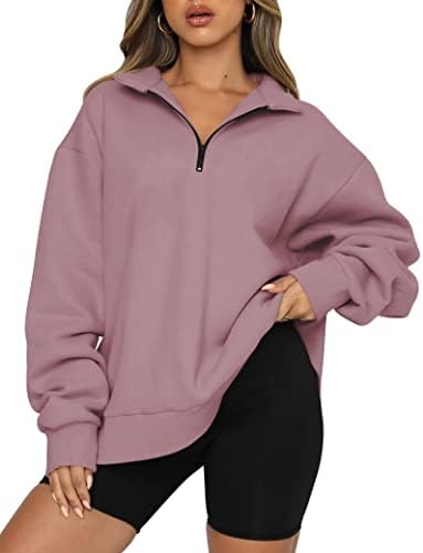 Ефан жени преголеми полу -патент пуловер со долги ракави џемпери четвртина патент трендовски худи Офитс тинејџерски девојки паѓаат y2k облека