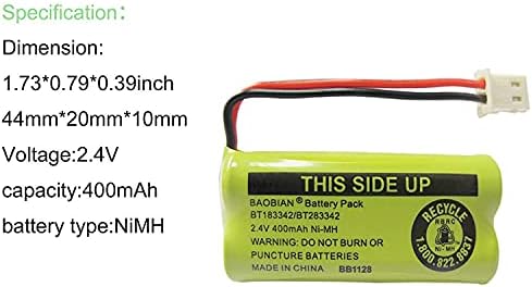 BT183342/BT283342 2.4V 400MAH Ni-MH безжична телефонска батерија и Ni-MH AA 600MAH 1.2V батерија за полнење