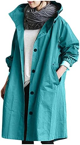 Foviguo палта за жени, модерна пролетна преголема деловна палта за жени копчиња со долги ракави цврсто удобно палто