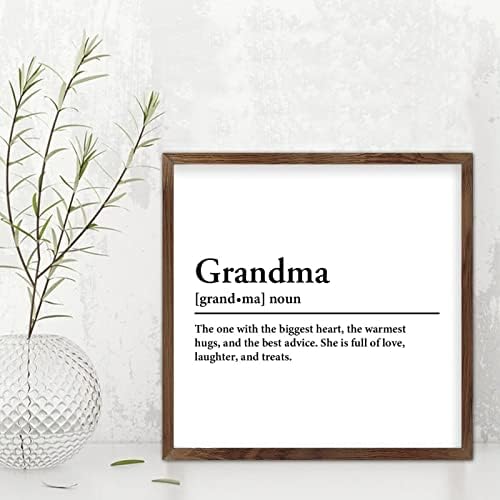 Новина 12x12in Баба именка дефиниција дрвена wallидна уметност знак баба дефиниција кајсија рамка дрвена плакета за нова домашна