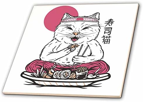 3дроуз Кеси Питерс Дигитална Уметност-Суши Мачка-Плочки