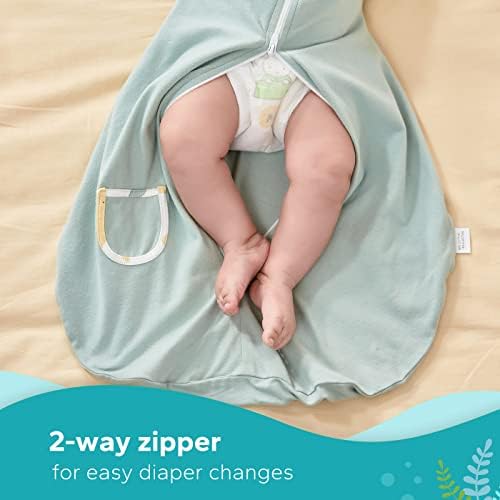 Zigjoy памук за бебиња за бебиња, транзиција торба за спиење, носено ќебе со двонасочна патент лесна торба за спиење за облека за бебиња за бебиња 6-9 месеци торба за спи