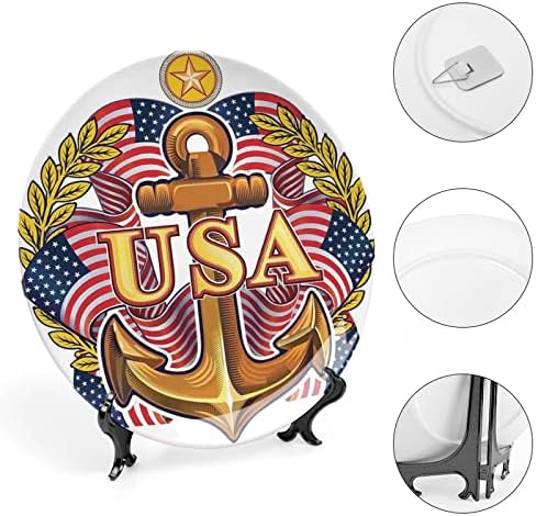 Керамички плочи на лигутари, декоративни керамички плочи на сидро, сидро во САД со лисја на американски знами