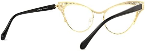 Vooglam метална мачка рамка за очи сина светлина за блокирање очила, црни модни очила за жени анти -очила и УВ