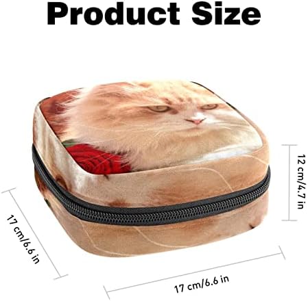 Период торба, санитарна торба за складирање на салфетки, торба за шминка за патувања, торба за тампон, шема на роза на мачки