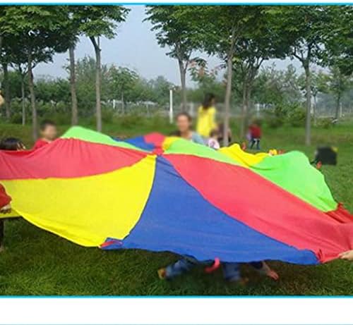 LRPJ игра падобран со рачки со разнобоен падобран за деца, деца играат падобран за играчка за игри на отворено