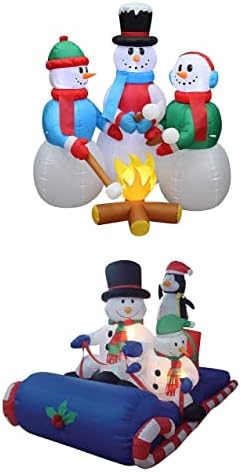 Два божиќни украси за украси, вклучуваат високи 5 нозе, огромни Божиќни надуени снежни луѓе, кампување со кампување со снежни снежни луѓе,