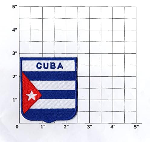 Прво, што било Cuba Flag Patch Iron на везено за капаче за кошула со кошула, ранец на фармерки со капакот на капакот на капакот околу 2,80х2,50
