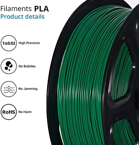 Lzrong зелена боја 3D филамент пластична пластика за филамент 1KG 1,75мм 3Д материјали за печатење пластика за 3Д печатач