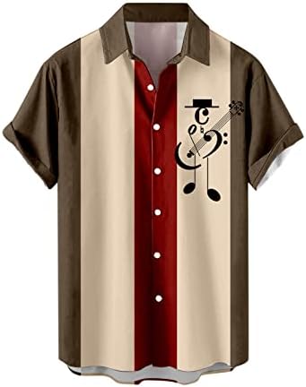 Кошути за машко копче XXBR, летни кратки ракави музички белешки за печатење кошула за мажи крпеница на хавајски плажа врвови