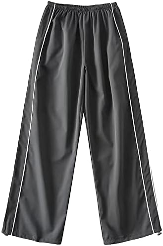 SOOSUIHOO падобрани панталони за жени со широки карго панталони Y2K влечење Еластична патека со низок половината Харајуку преголеми