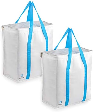 Повторно употребливи торби за намирници што се перат 2 пакувања - Екстра голем, цврст патент, преклопен, водоотпорен, преносен, тешка, стои исправена,