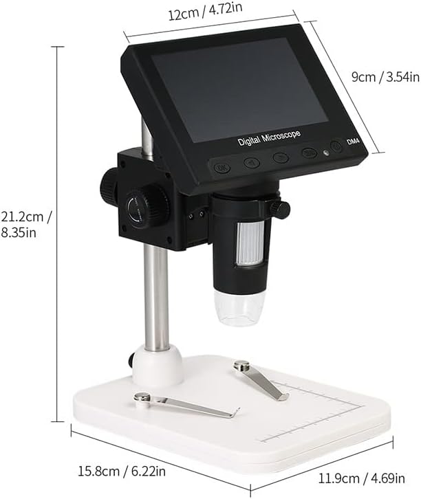 Комплет за додатоци за микроскоп за возрасни 1000x 2,0MP 4,3 инчи 8 LED LCD дисплеј USB дигитален електронски микроскоп загрозник Видео