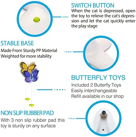 Сите За Шепи Интерактивна Играчка За Пеперутка За Мачки со Полнење од 6 пакувања