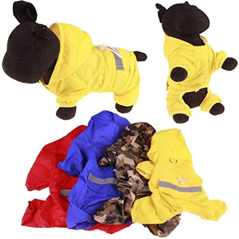 N / A Pet Cog Заштитни дождовни палта за кучиња кучиња Дом од мантил Прилагодлива облека за миленичиња на отворено со рефлексивна