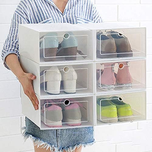 ZRSJ Водоотпорна 3PCS транспарентна пластична кутија за чевли, преносна кутија за складирање, мажи и жени за складирање чевли