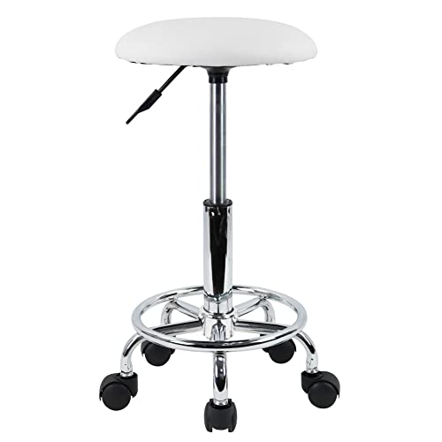 Kktoner вртливата тркалачка столица со висина на потпирачот за подножје прилагодлив PU кожен салон суета спа канцеларија стол столче
