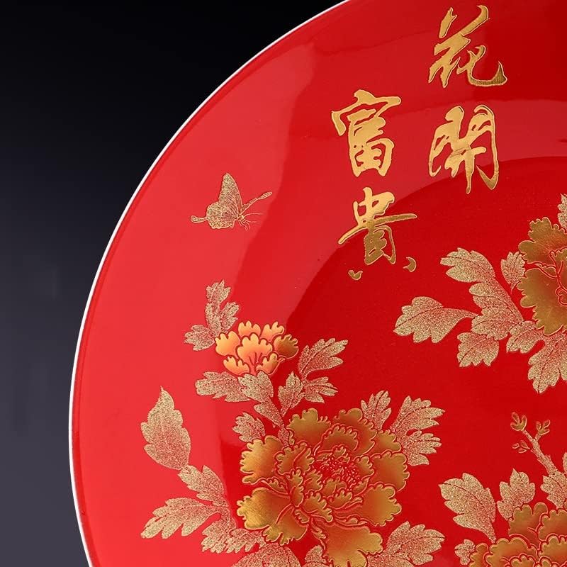 Geltdn порцеланска божрка голема висечка чинија Декоративна чинија кинески стил дома декорација тремот канцеларија за ракотворби занаетчиски