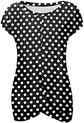 Копче за кратки ракави на Nokmopo нагоре кошули за жени мода со краток ракав, тркалезен врат, лабава цврста боја маица врвови