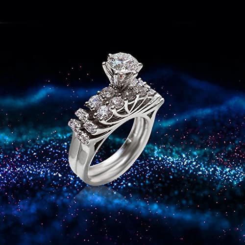 Креативен прстен ringенски женски наредени модни светло луксузно луксузно прстенен ден носат дијамантски валентин розов ринг -кл