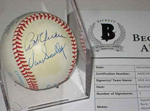 Најавувачите на MLB потпишаа официјален ал бејзбол Бекет Лоа Бак Скули Укер +2 - НБА автограмирани разни предмети