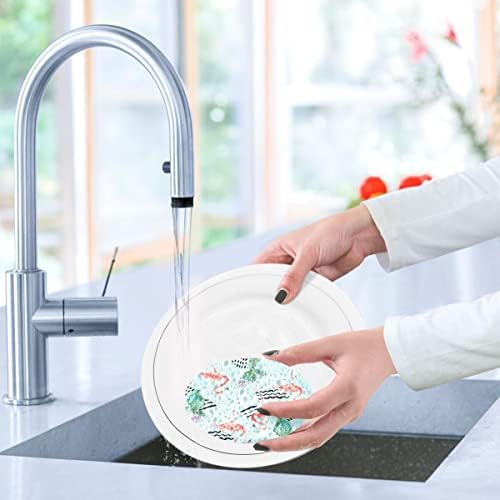 Алаза лето животинско фламинго цветен чиста сунѓер садови за миење садови за чистење кујна не-гребење 3 чистење сунѓери