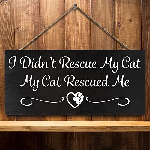 Џенигемс Мачка Мајка Подароци, јас не Ја Спасив Мојата Мачка Мојата Мачка Ме Спаси Дрвен Знак, Декор За Мачки За Љубителите На Мачки, Ѕид Виси, Направен Во САД