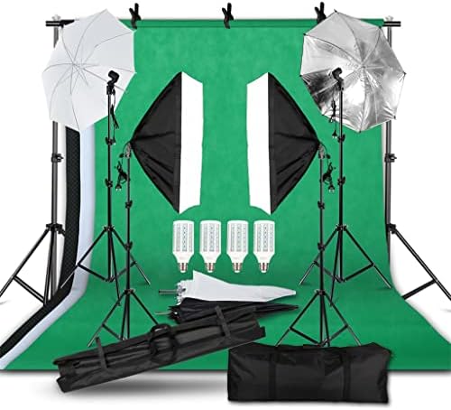 Seasd Photography Комплет за осветлување 2x3m Фото позадина Мека чадор со меки кутии за светло стоење за преносна торба за фото студио снимање