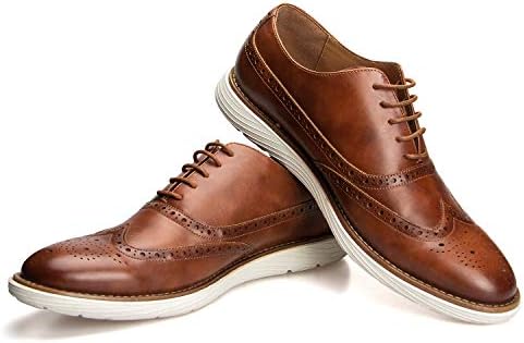 Џитаи Машки Оксфорд Чевли, Чевли За Облекување Чипка-До Врвот На Крилото Брог Чевли Машки Лесни Модни Чевли.
