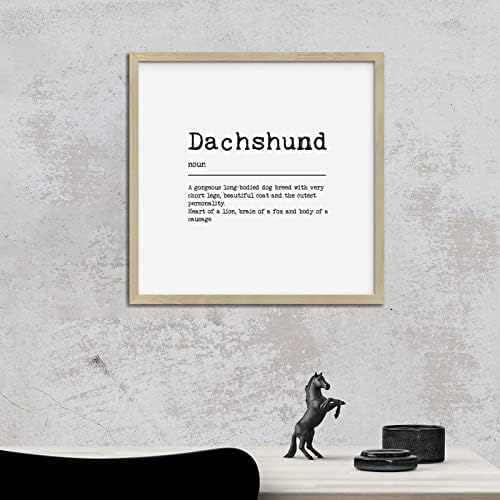 Dachshund именка дефиниција дрво врамен знак примитивен декор Гроздобер лингвистика Цитат со фраза знаци мотивациони дрвени знаци за трпезарија