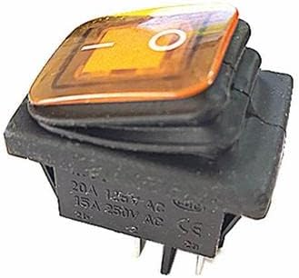 15-20A 125-250VAC Водоотпорен прекинувач 38x28mm Рокерски прекинувач со црвено сино жолто зелена индикација за ламба 2 слајдови 4pin,