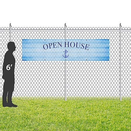 CGSignLab | „Отворена куќа -аутични ленти“ отпорни на ветер на отворено винил банер | 8'x2 '