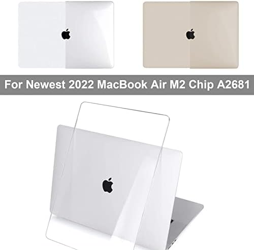 Б БЕЛК Компатибилен Со Macbook Air M2 Case A2681, Нов Macbook Air 13,6 Инчен Случај 2022 Со Дисплеј За Течна Мрежница Со Допир, Чиста Пластична Кутија За Тврда Обвивка На Лаптоп + Капак Н?