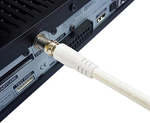 Boobrie 6.56ft RG6 ТВ коаксијални кабелски конектори поставени бели F-тип машко до машки кабел за проширување на антена со машка телевизија +2