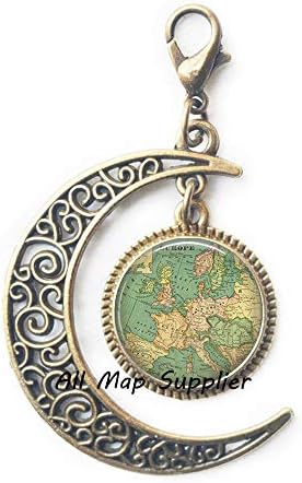 Allmapsupplier модна месечина патент влечење, Европа мапа на месечината, патент, мапи накит, модна мапа јастог, затворач на мапа на Европа Античка мапа Накит за накит за на?