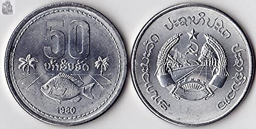Азиски Лаос Азиски Либан 5 Комплет Комплети Комплети Национални Монети За Монети О 1980 Издание Колекција На Монети За Странски