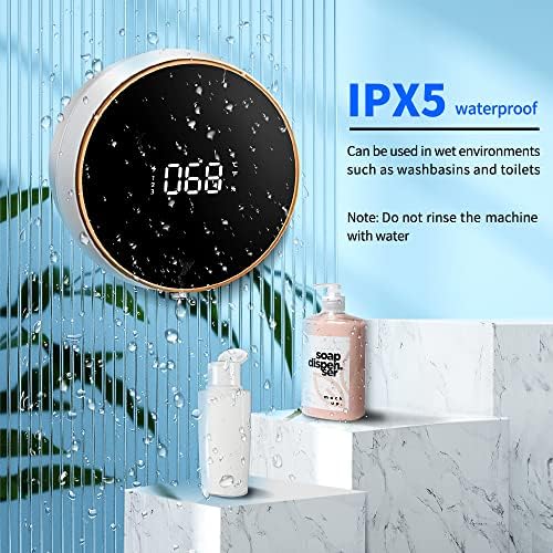 Автоматски диспензерот за сапун, поставен со петен сапун за сапун со часовникот. И диспензерот за влажност за хотелски ресторан за бања