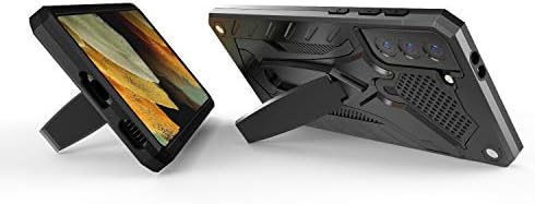Kitoo дизајниран за Samsung Galaxy S21 Plus Case со Kickstand 5G, воена оценка 12ft. Тестиран капка - црна