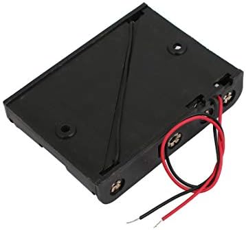 AEXIT Електричен 5 модул за напојување и напојување x 1.5VAA црна батерија кутија кутија кутија жица 3 парчиња