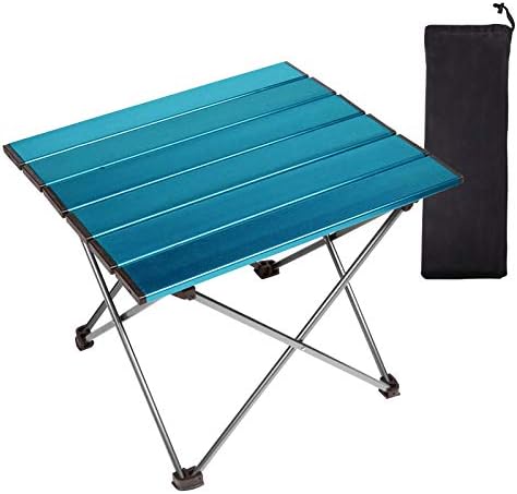 Преносна табела за кампување Tesouro 1 пакет, преклопна странична маса алуминиум за готвење, пешачење, патување, пикник