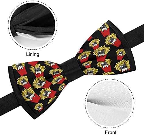 Weedkeycat Француски помфрит Булдог Смешно вратоврски претходно врзани формални лакови за прилагодување на лак за мажите печатени за мажи