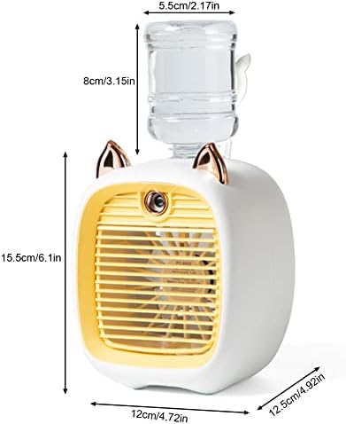 Преносен климатик, мини ладилник за ладење на вентилаторот со резервоар за вода, USB полнење на овлажните овластувачи за малтретирање мал
