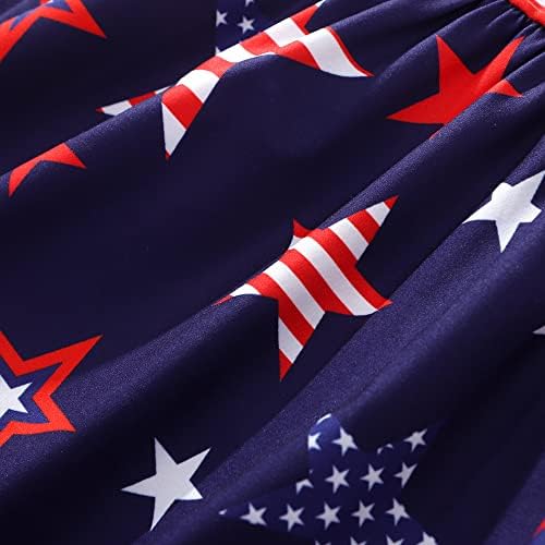 РЕТСУГО 4 -ти јули Девојка облекува Ден на независност облека бебе девојки Американски знами starsвезди ленти патриотска облека