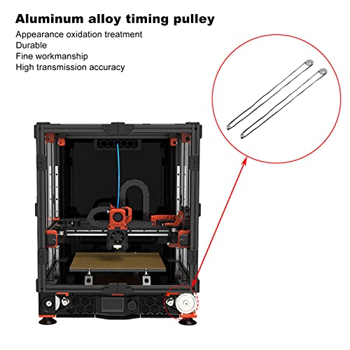 Jakoo timing макара, 2 постојана опрема за алуминиум за време на алуминиум за 3Д печатач 5мм / 0,2in