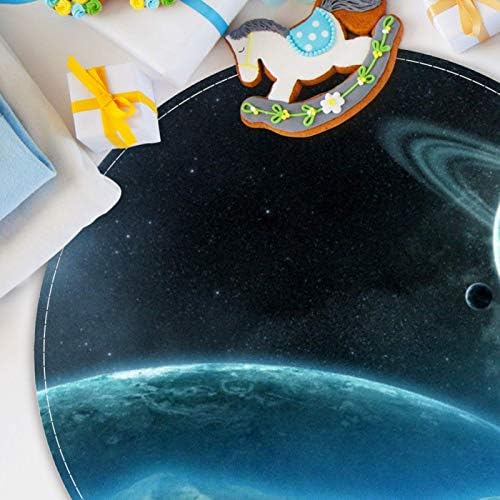 Heoeh Galaxy Planet Star Mountain, Nonlip Doormat 15,7 тркалезна област килими теписи за деца спална соба бебе соба игра соба расадник