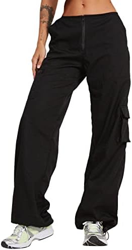 Pantsенски панталони Miashui, обични еластични еластични половини, влечење на низок половината, панталони со две парчиња обични облеки за жени